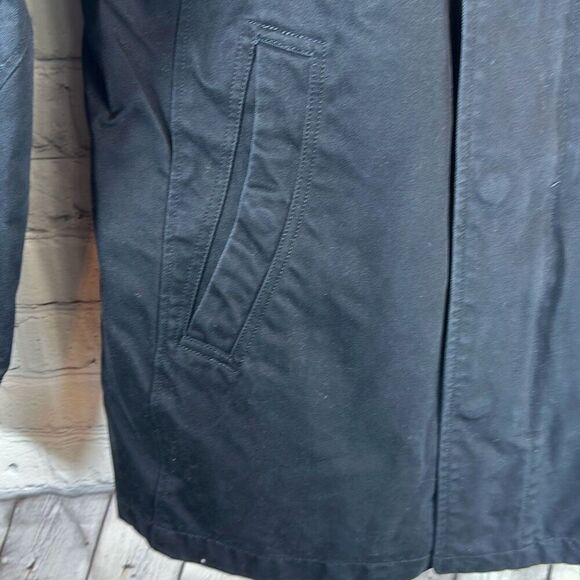 G Star Raw Raw Correct Mens Black Denim Jacket Trench Coat size L Large Cotton - Picture 3 of 15